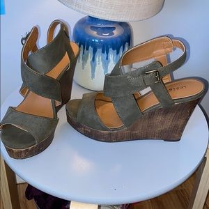 Army Green strap wedges